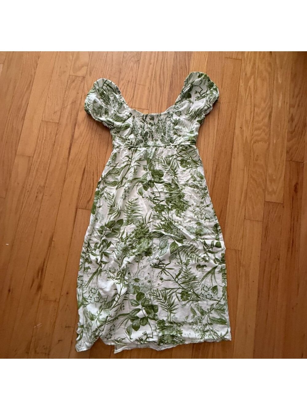 Sweet Wanderer Women's Large Green Floral Midi Dress
